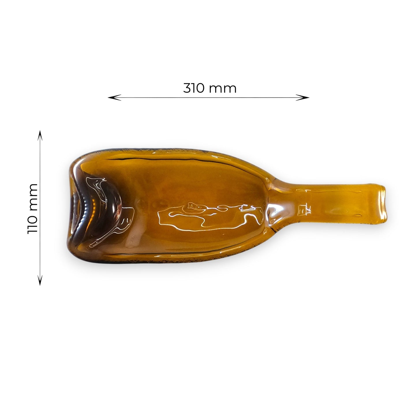 Gold Flex - Bandeja Artesanal de Botella Fundida Ámbar