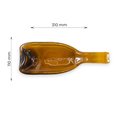 Gold Flex - Bandeja Artesanal de Botella Fundida Ámbar