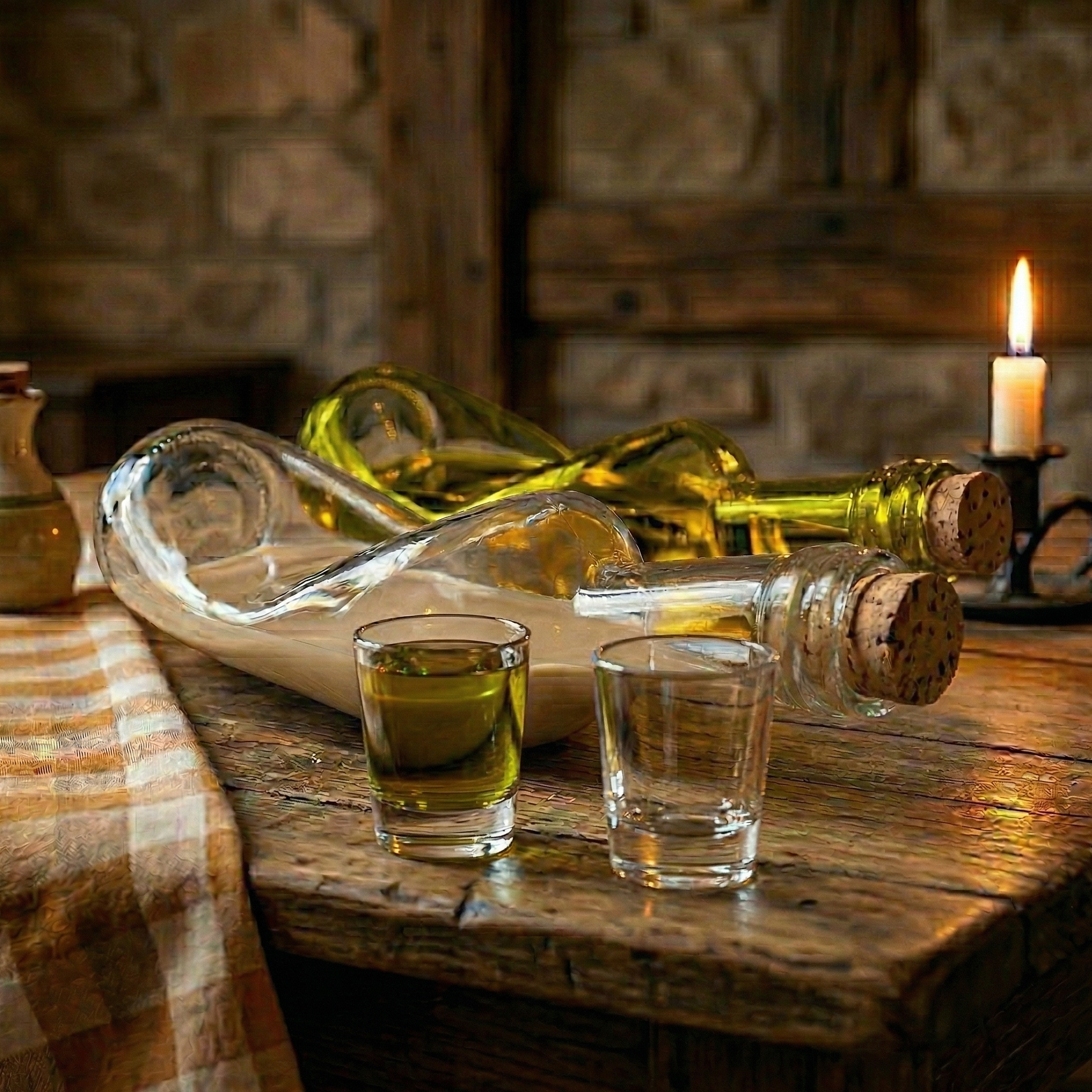 Botella de autor Aura Liquor para coctelería premium y diseño de barras de bar