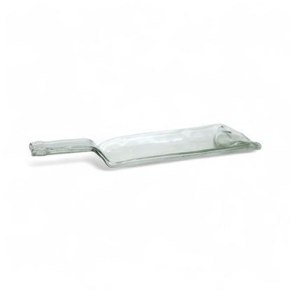 Bandeja de diseño curvado Aura Flex en cristal transparente para mesa decorativa