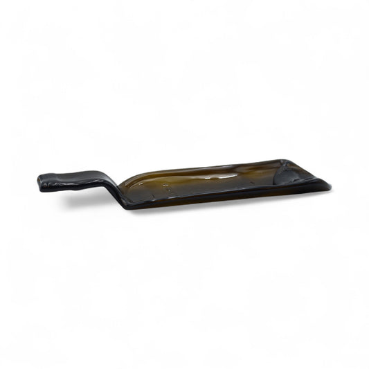 Bandeja curvada de vidrio verde Vid Flex para aperitivos y frutos secos